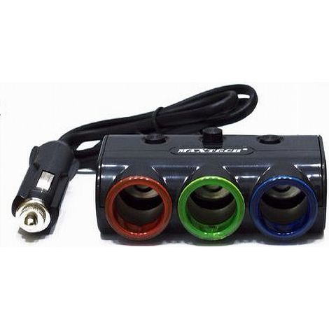 TRADE SHOP - Caricatore Usb Da Auto Per Accendisigari Universale 120w Accessori 3x1 Maxtech Ma-c015 - (1/4)