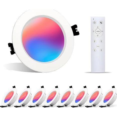 Spot LED encastrable télécommande RGBW 7W AC85-265 APP Contrôleur IR Plafonnier encastrable Plafonnier cuisine couloir chambre salon (1/5)