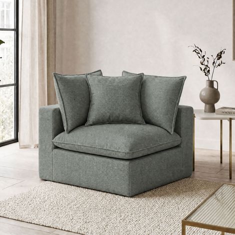 Élément d'angle 105x105x85 cm en tissu texturé kaki - MODUSOF (1/5)
