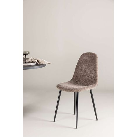 Polar chaise de salle à manger bouclé gris. (1/5)