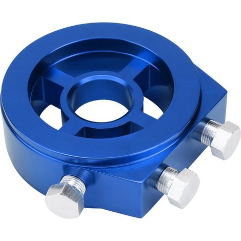 Adaptateur Plaque Sandwich Jauge Température Filtre à Huile Refroidisseur Universel Aluminium Bleu (1/3)