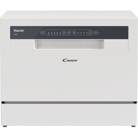 Candy – Lave-vaisselle compact 6 couverts – 5 programmes dont cycle rapide 35 min – Cuve inox – Départ différé 3-6-9h – Dimensions 55x43,8x50 cm