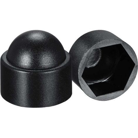 100 pièces - Cache vis écrou de protection M8 clef de 13 mm - plastique NOIR (1/3)