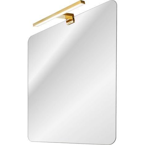 Badezimmerspiegel 60cm mit LED-Leuchte in goldfarben MIRROR-56, B/H/T ca. 60/70/10 cm (1/3)