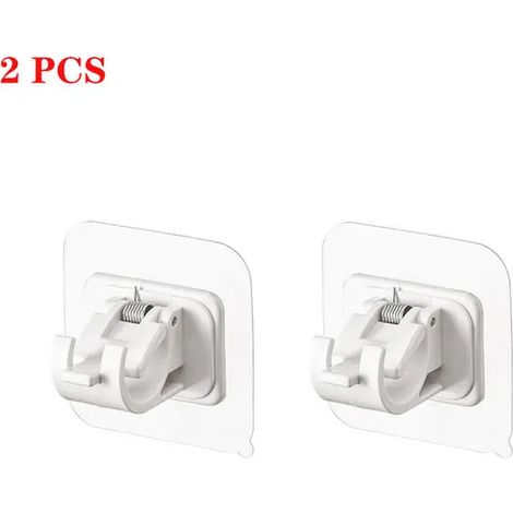 2 pièces support de tringle à rideau réglable sans clou crochets de serrage supports de support de tringle rideau mural adhésif pince fixe crochet de support suspendu