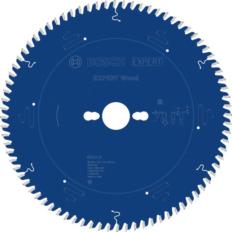 Bosch EXPERT Wood Circular Saw Blade 250 x 3.2/2.2 x 30 mm T80 2608902170 (1/5)