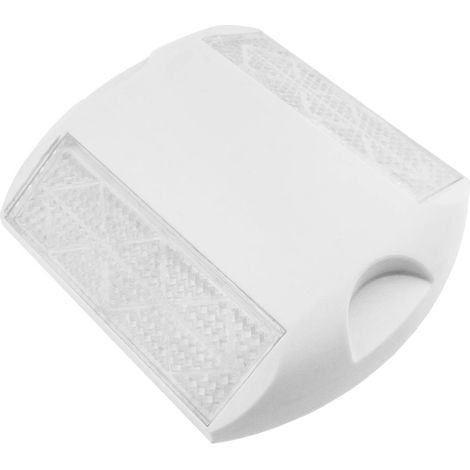 Riflettore catarifrangente bianco in plastica calpestatile da asfalto  115x80x17mm (1/5)