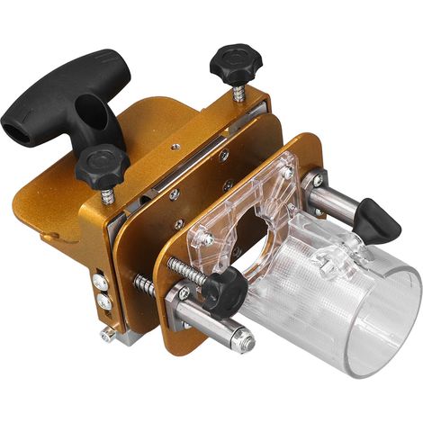 Gabarit de mortaisage 2 en 1 en acier inoxydable, réglable en largeur, profondeur et hauteur, pour défonceuse à bois. Positionneur de rainures. (1/5)