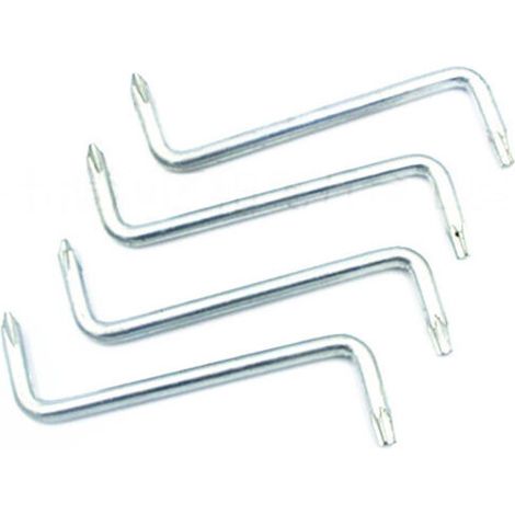 Set mit 4 abgewinkelten Schraubendrehern, Schraubenschlüsseln, Z-förmigen Schraubendrehern mit Kreuzschlitzkopf und pflaumenförmigem Brustkopf, Kreuzschlitzschraubendreher, Schraubendrehersatz, Schrau (1/4)