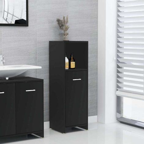 802589 Bathroom Cabinet Black 30x30x95 cm Engineered Wood vidaXL