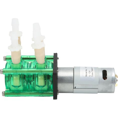 Pompe péristaltique double tête, débit élevé 700ml/min, résistante à la corrosion, pompe doseuse liquide avec tube BPT, DC12V 1200mA (1/5)