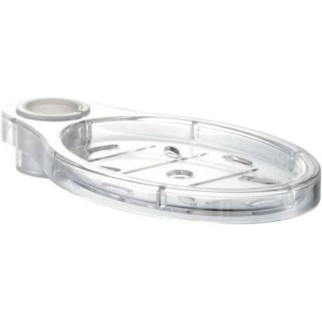 Porte-savon multifonction transparent, pratique pour la salle de bain, fixation murale, accessoire de rangement pour savon et petits objets de toilette (1/5)