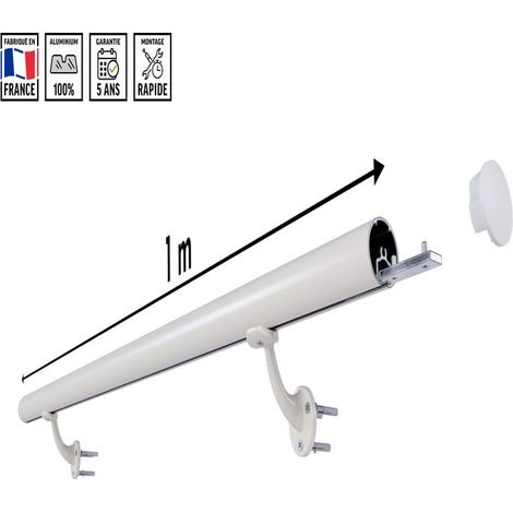 Kit Main Courante / Rampe d'Escalier Aluminium Blanc 1m Made in France ORIAL (1/5)