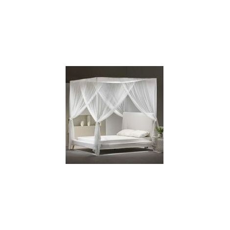 Moustiquaire de Lit Double SZHTFX Grand Moustiquaire Carré Lits Simples 4 Portes pour Anti-Insectes Universelle Voilage Baldaquin IntéRieur et ExtéRieur 210190240cm avec Outil d'installation