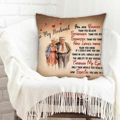 Housse de coussin pour décoration intérieure doux et respirant pour petit ami, mari, fiançailles couples (1/5)