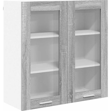 Armadio pensile moderno con ampio spazio di archiviazione 80 x 31 x 80 cm in legno multistrato grigio sonoma 020053366