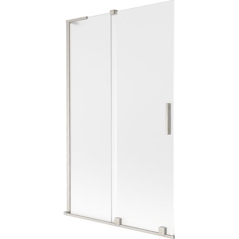 Mexen Velar L Badewannen-Faltwand, 2-flügelig, 110 x 150 cm, Frost, gebürsteter Nickel - 896-110-003-31-97 (1/5)