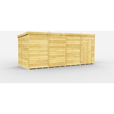 15 x 7 Feet Pent Shed - Single Door Without Windows - Wood - L214 x W454 x H201 cm