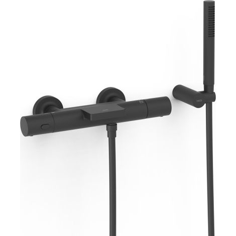 Robinet thermostatique mural pour baignoire et douche Noir mat - TRES 19017428NM (1/2)
