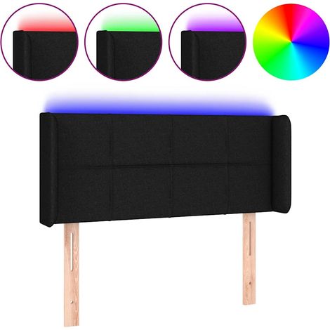 Maison Exclusive - LED Kopfteil Schwarz 93x16x78/88 cm Stoff (1/5)