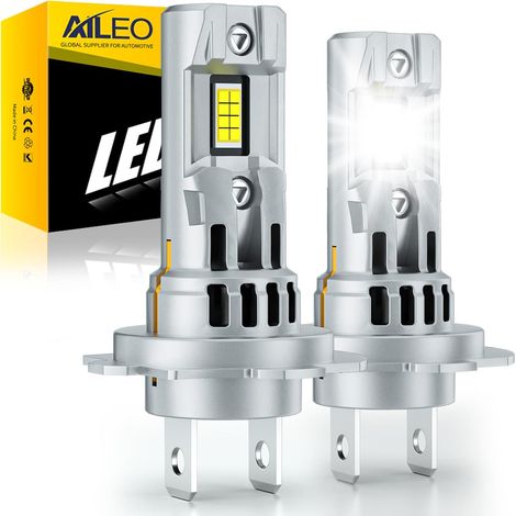 H7 LED Car Bulb 22000LM 6500K Cool White, 600% Brightness, 1:1 Size, Plug and Play, Progettazione a doppia dissipazione del calore (2 lamps)