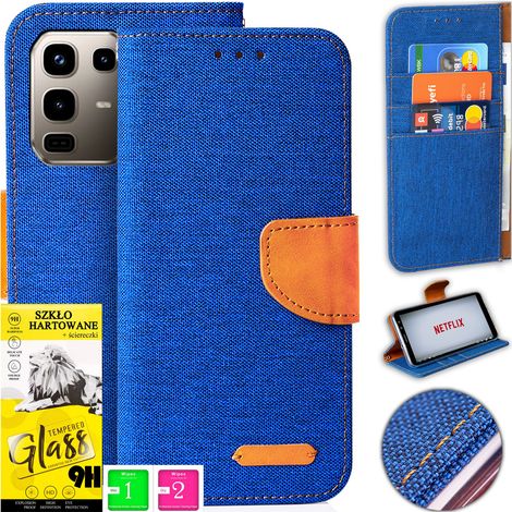 Custodia per Infinix Note 50 Pro 4G in tela con magnete + vetro 9H (1/5)