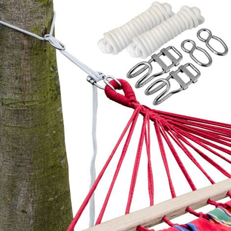 Ensemble pour Accrocher votre Hamac aux Arbres Corde de 6 m Poids maximum supporté 160 Kg Kit Complet Support et fixation pour hamac (1/5)