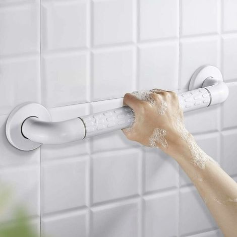 MINKUROW Manija De Ducha, Bcc 30cm Barra De Agarre Antideslizante De Acero Inoxidable Manija De Baño Barra De Seguridad Montada En La Pared De Baño Blanco Fluorescente Adecuada Para Discapacitados/Anc (1/2)