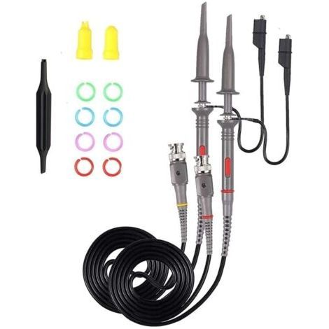 Sonde d’oscilloscope universelle avec kit d’accessoires, sondes à pince 100 MHz avec câbles de test BNC vers Minigrabber (1/4)