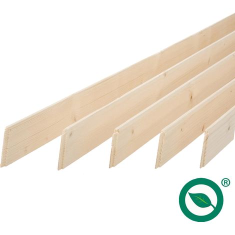 Forestea – Pack de 5 plinthes sapin massif petits nœuds bord droit 2050 x 68 x 9 mm – Label PEFC 70% – Pour finitions impeccables
