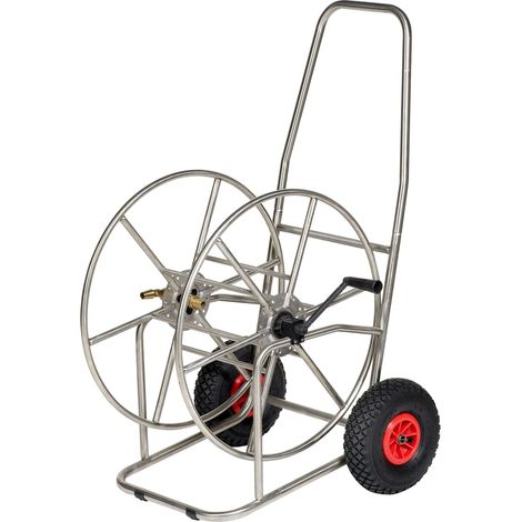 Carrello Avvolgitubo Manuale con Ruote 110 mt Tubo Ø3/4” in Acciaio Inox Agrati