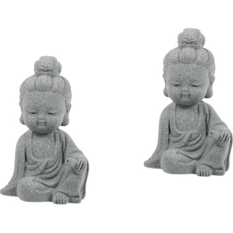 2 Pièces Ornement pour Animaux De Compagnie De Thé Petite Statue De Bureau Pagode Statues pour La Décoration Intérieure Décor De Bouddha Exquis Bouddha Résine Synthétique (1/5)