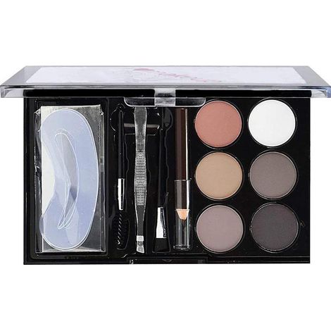 Kit contour sourcils 6 couleurs avec pinceau et pochoir professionnel, poudre maquillage pour sourcils (1/5)