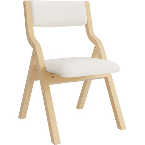 Set de 4 sillas de comedor plegables de madera y lino beige estilo moderno MODENUIT (1/5)