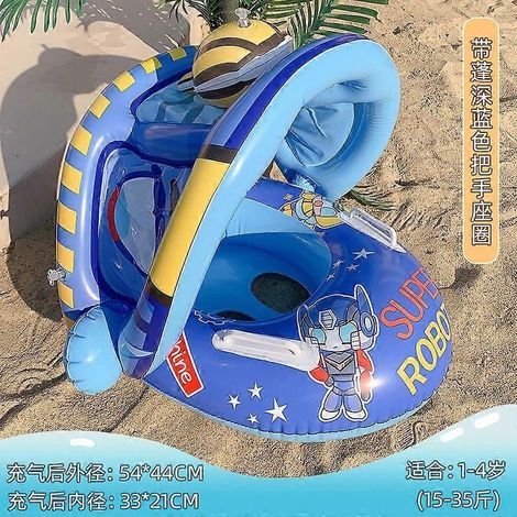 Babyschwimmsitz, aufblasbarer Schwimmring, Schwimmring für den Pool, Baby-Wassersitz mit Sonnenschirm, Strandspielzeug für den Sommer (Wiuos)