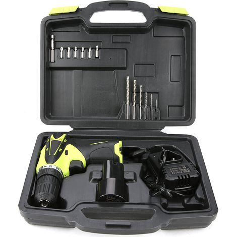 Perceuse-visseuse sans fil 12V lithium avec batterie rechargeable, kit électrique à main, chargeur 110-240V, prise américaine (1/5)