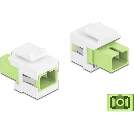 Delock Módulo Keystone SC Simplex hembra a SC Simplex hembra verde lima / blanco