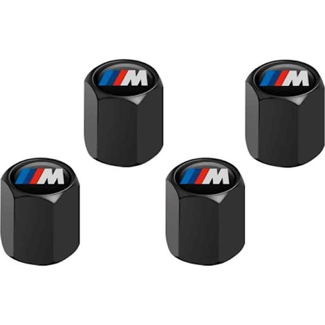 4 Stück Ventilkappen mit M-Logo – Schwarz, Ventilkappen aus Metall mit Logo, Fi (1/5)