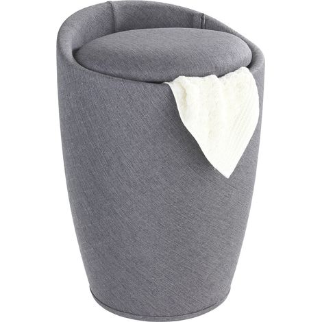 Wenko – Panier à linge Puffa CANDY 20L – 2 en 1 chaise de salle de bains – Insert amovible – Capacité 120 kg – Plastique durable