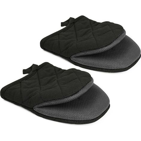 Lot de 2 mini maniques de cuisine en silicone résistant à la chaleur, pour la cuisson au four et au gril, supportant jusqu'à 260 °C (500 °F), antidérapantes et munies d'une boucle de suspension. (1/5)