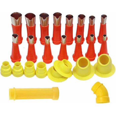 Kit De Douilles Pour Jointoiement - Embouts En Caoutchouc Avec Base Coudée - Acier Inoxydable - 15 Tailles - 8 Bases De Connexion - Pour Salle De Bain Cuisine Et Plus