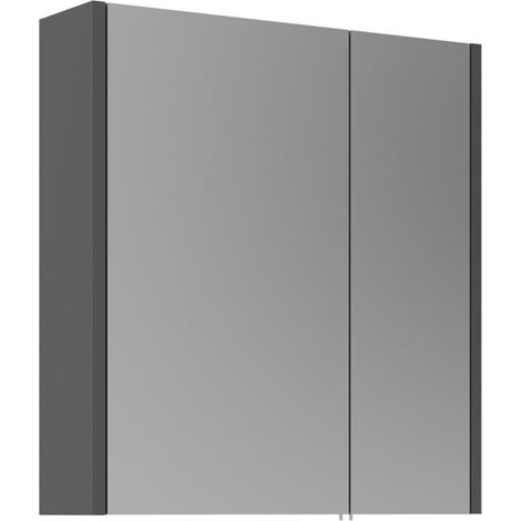 Badezimmerschrank mit Spiegel "Arno 60" – 60 x 16 x 66 cm – Grau / Anthrazit (1/3)