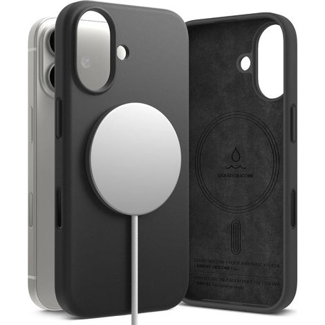 Custodia magnetica in silicone Ringke MagSafe per iPhone 17 - Nera (1/5)