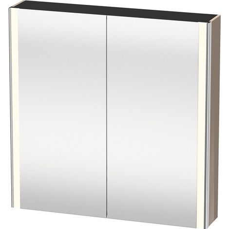 Armoire miroir Duravit XSQUAREavec éclairage 800x800x156mm cappuccino haute brillance