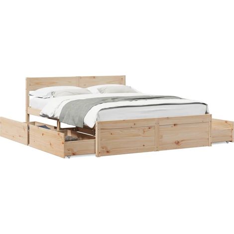 Maison Exclusive - Massivholzbett ohne Matratze 150x200 cm Kiefer