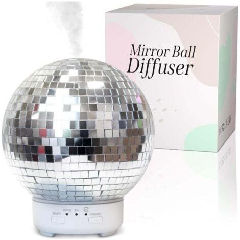 Discokugel-Diffusor – Rotierender, reflektierender Diffusor für ätherische Öle mit 7 farbwechselnden Nachtlichtern, Nebelmodi und Timer-Funktion. Niedlicher Discokugel-Diffusor. (1/5)