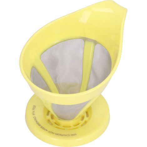 Filtre à café en acier inoxydable à grains fins, pour cafetières à filtre, lavage à la main, filtre à café en poudre, jaune (1/5)