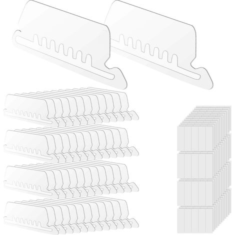Lot de 50 étiquettes transparentes en plastique à suspendre pour classeurs de classement, intercalaires pour une identification pratique et rapide (1/5)