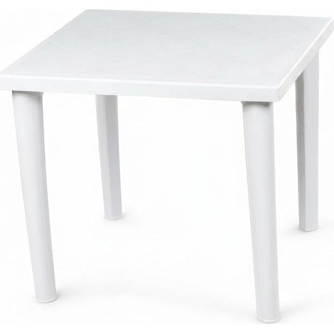 Tavolo Giardino Esterno Fiordaliso Quadrato Bianco Elegante 80x80x75 cm