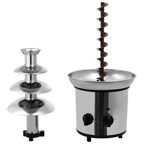 Fontaine à chocolat électrique à 4 niveaux en acier inoxydable 170 W  Fontaine à chocolat professionnelle avec fonction chauffante et pieds antidérapants  Capacité de 1,8 l pour fêtes, mariages (1/5)